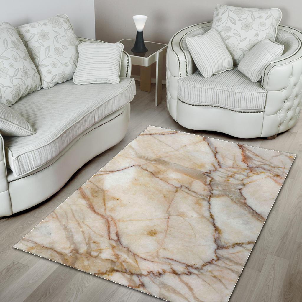 Brown Marble Print Area Rug
