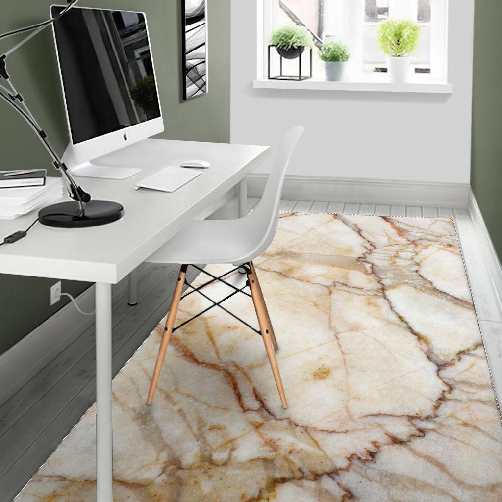 Brown Marble Print Area Rug
