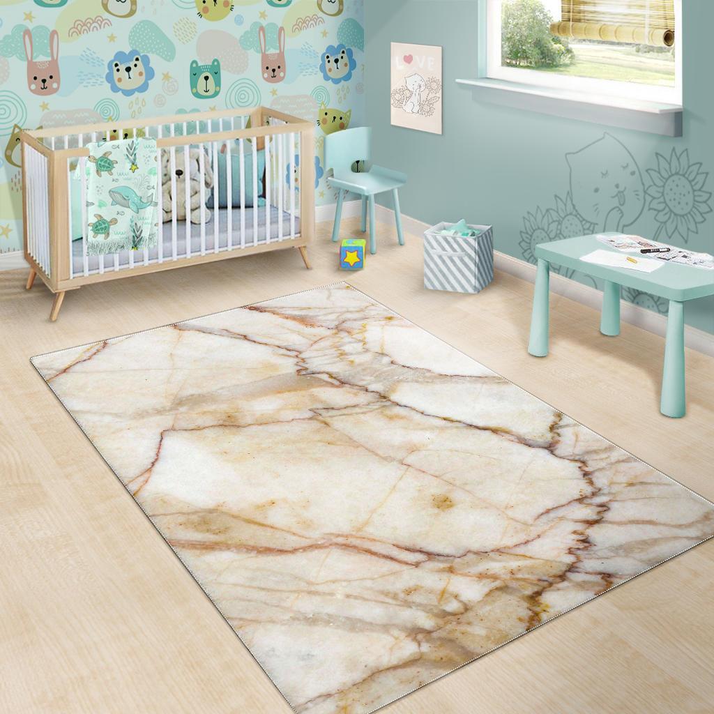 Brown Marble Print Area Rug
