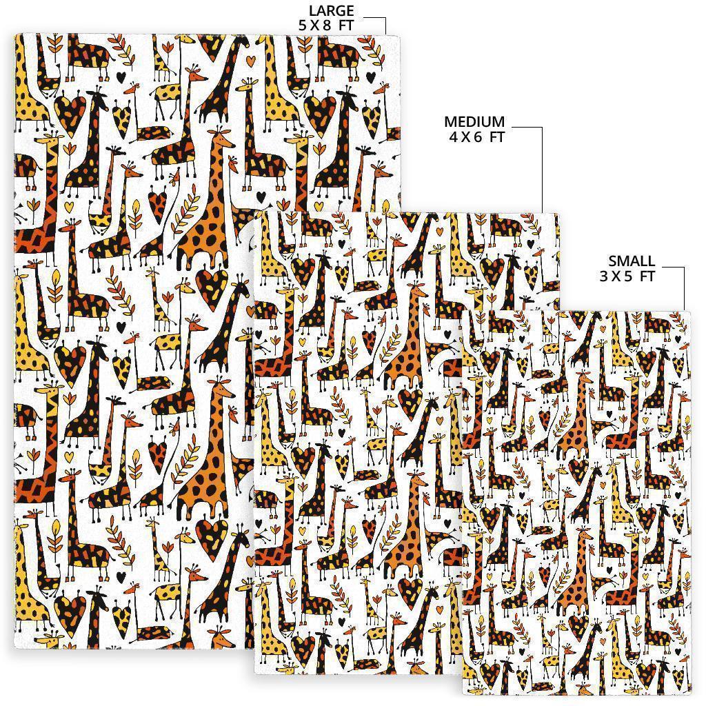 Cartoon Giraffe Pattern Print Area Rug