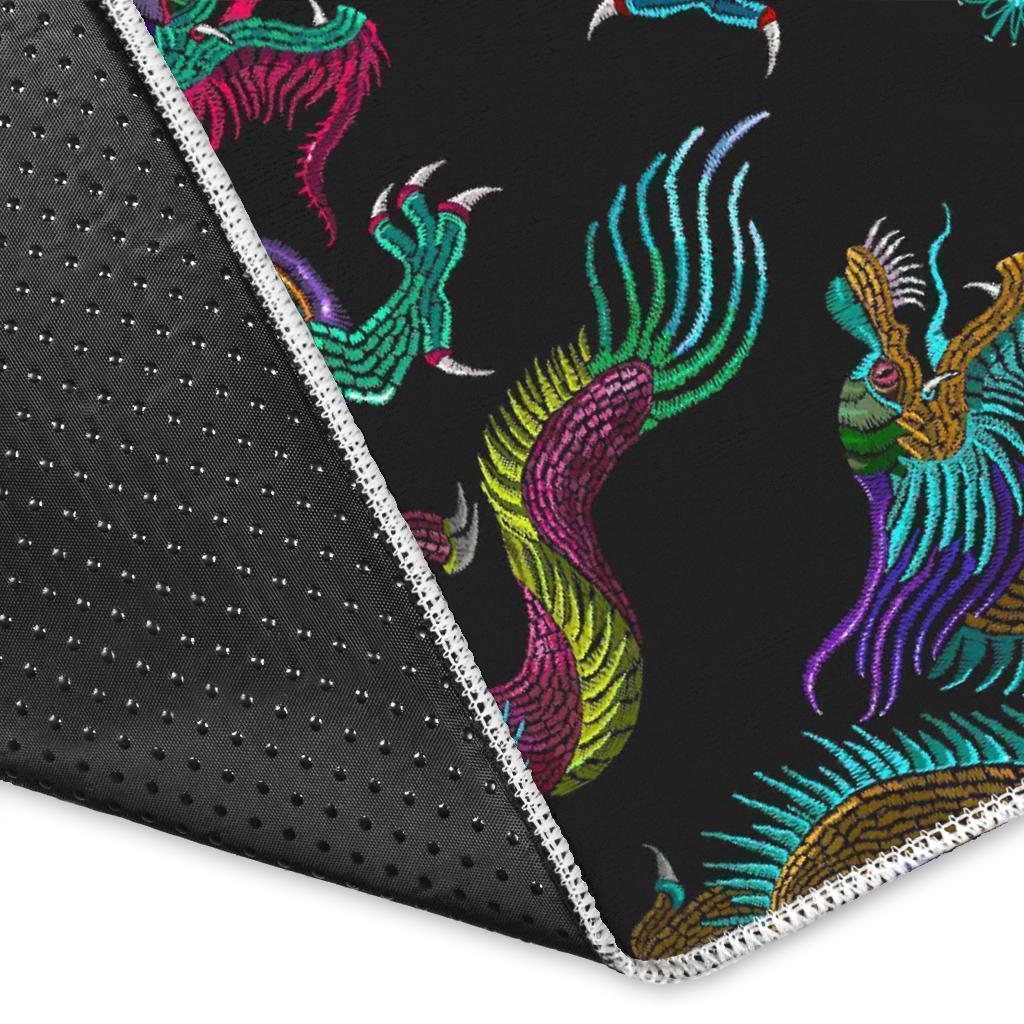 Chinese Dragon Pattern Print Area Rug