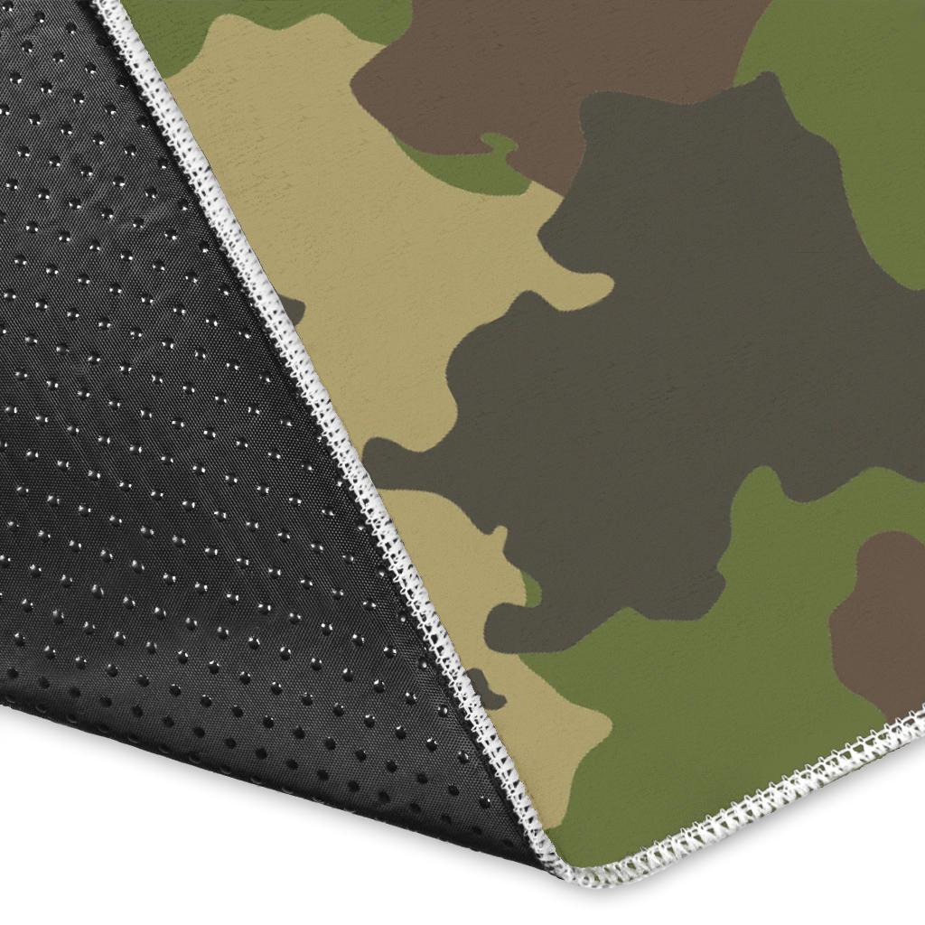 Classic Green Camouflage Print Area Rug