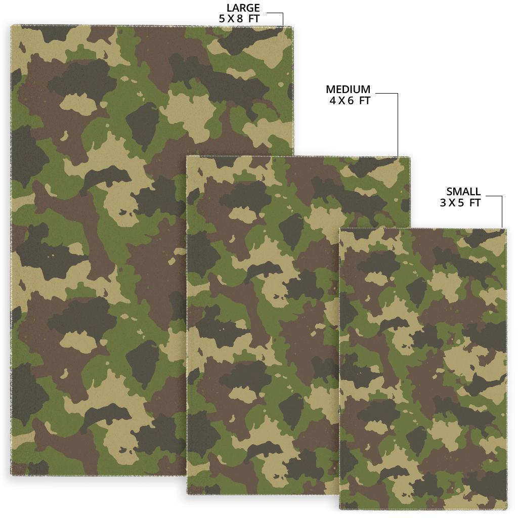 Classic Green Camouflage Print Area Rug