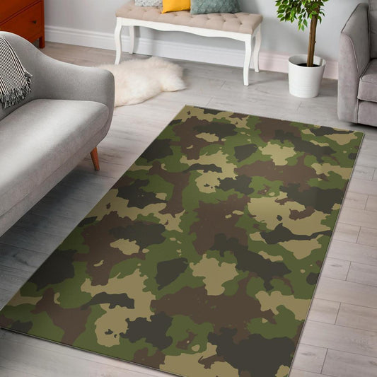 Classic Green Camouflage Print Area Rug