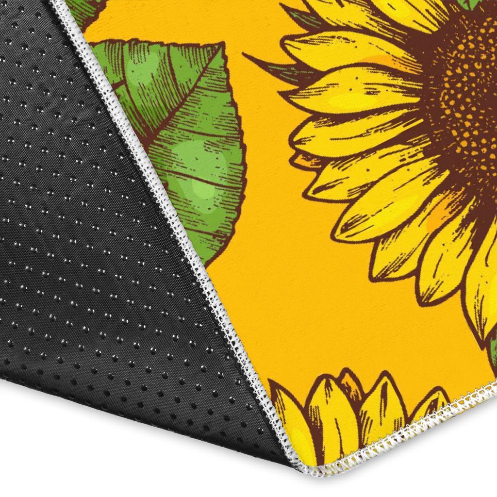 Classic Vintage Sunflower Pattern Print Area Rug
