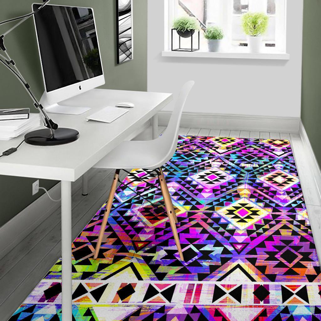 Colorful Aztec Pattern Print Area Rug
