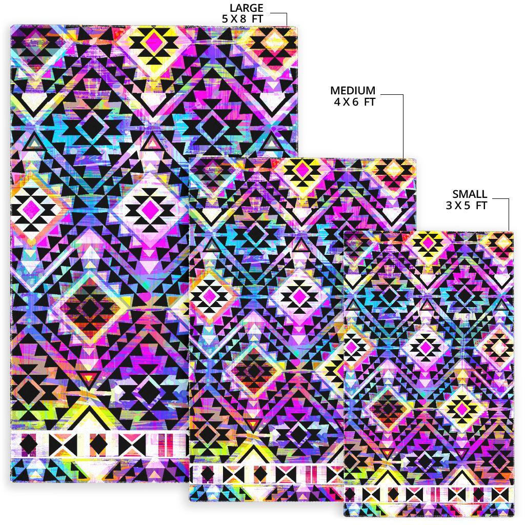 Colorful Aztec Pattern Print Area Rug