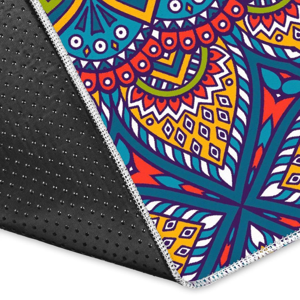 Colorful Bohemian Mandala Pattern Print Area Rug