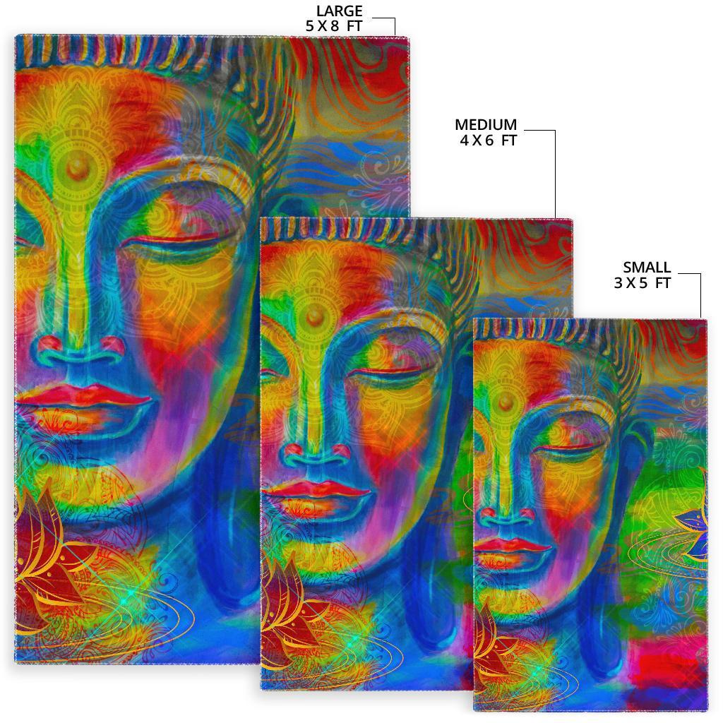 Colorful Buddha Print Area Rug