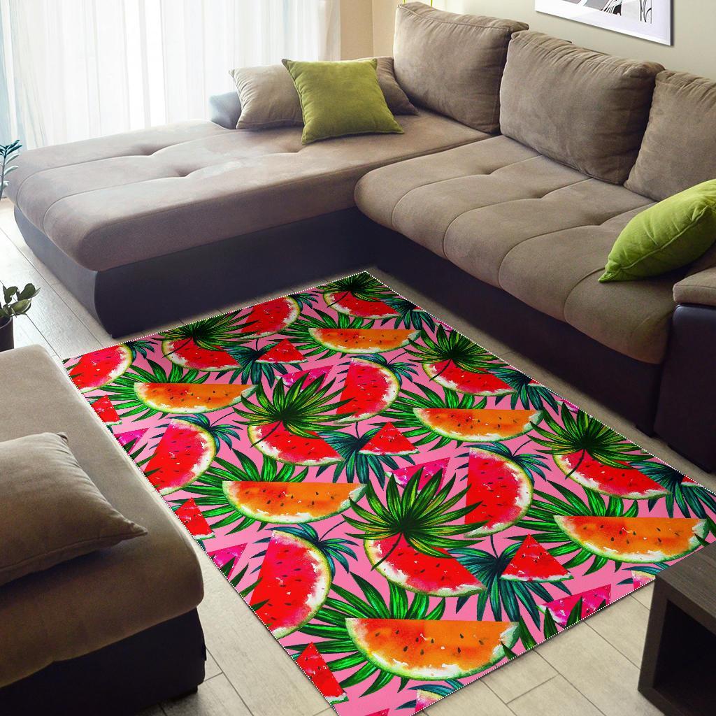 Colorful Leaf Watermelon Pattern Print Area Rug