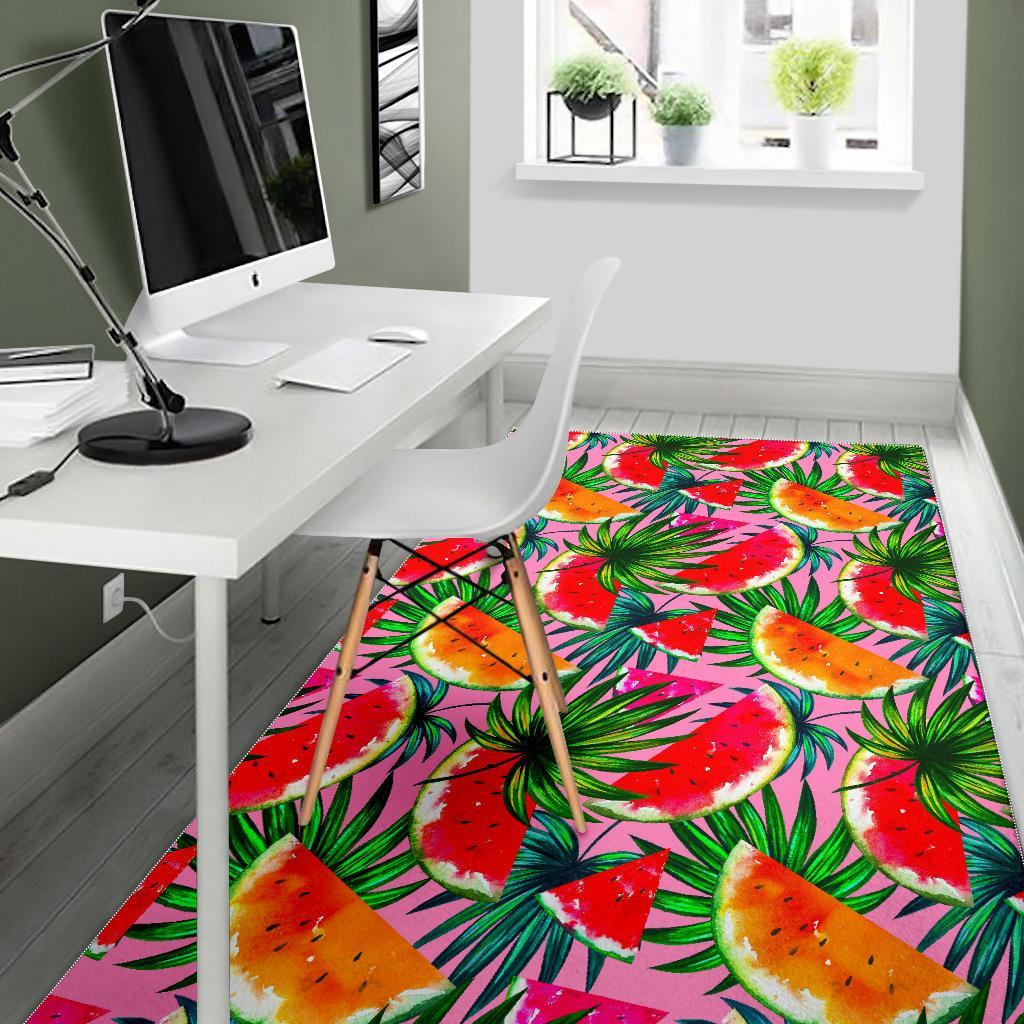 Colorful Leaf Watermelon Pattern Print Area Rug