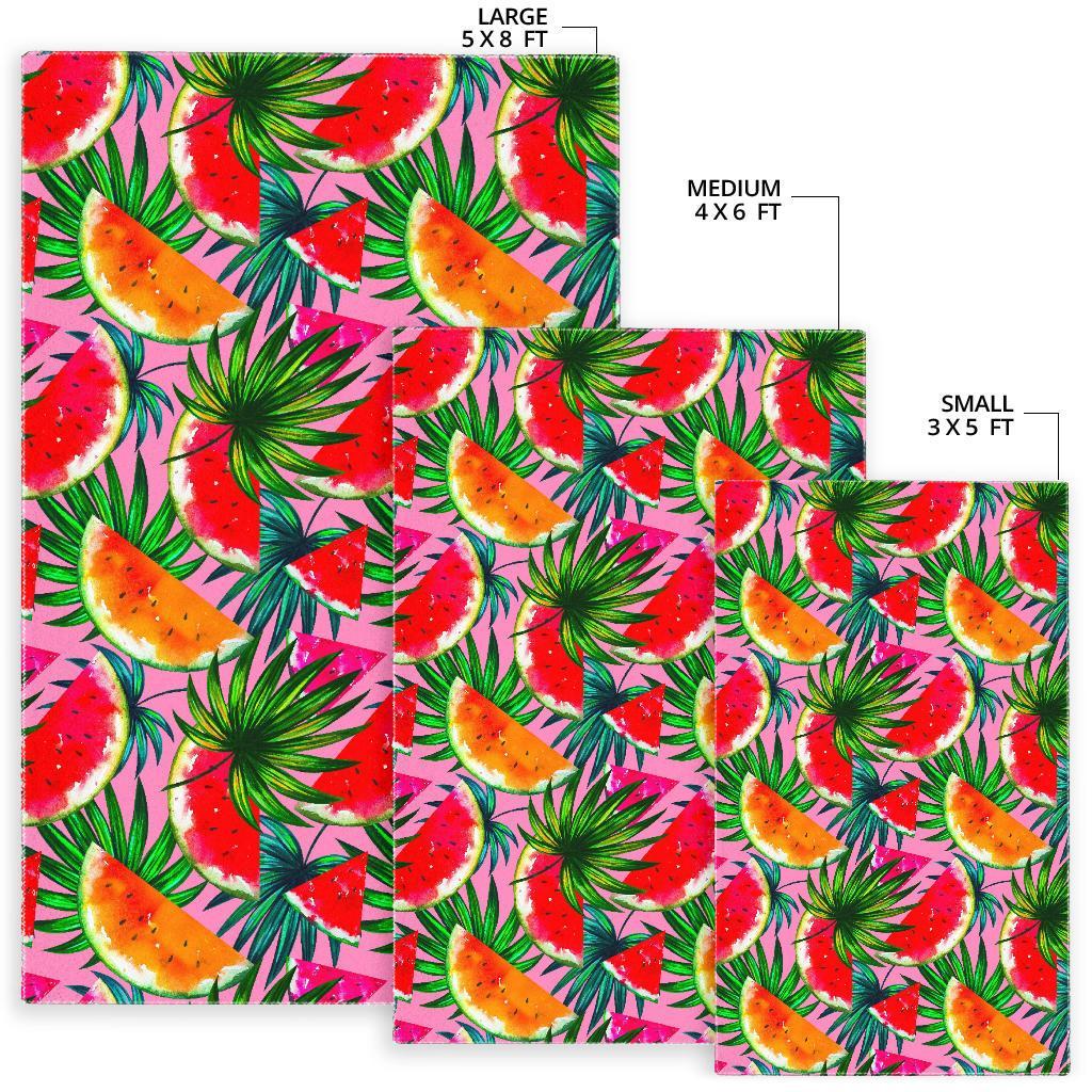 Colorful Leaf Watermelon Pattern Print Area Rug
