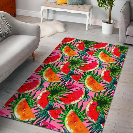 Colorful Leaf Watermelon Pattern Print Area Rug