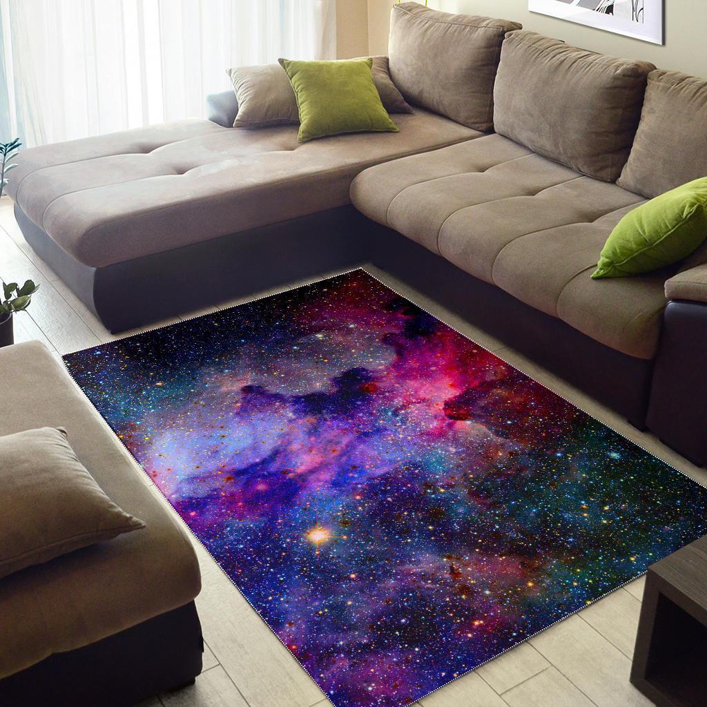 Colorful Nebula Galaxy Space Print Area Rug
