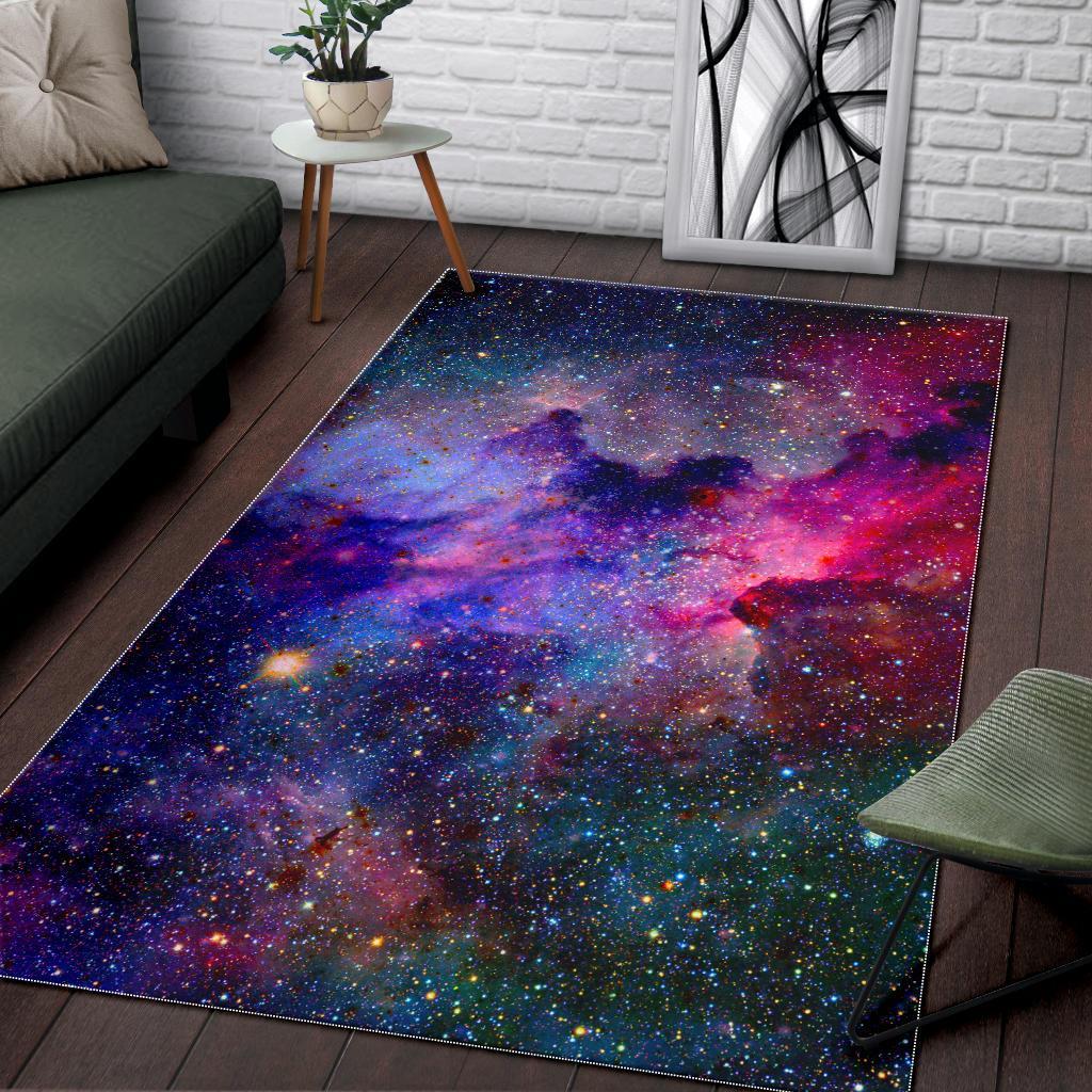 Colorful Nebula Galaxy Space Print Area Rug