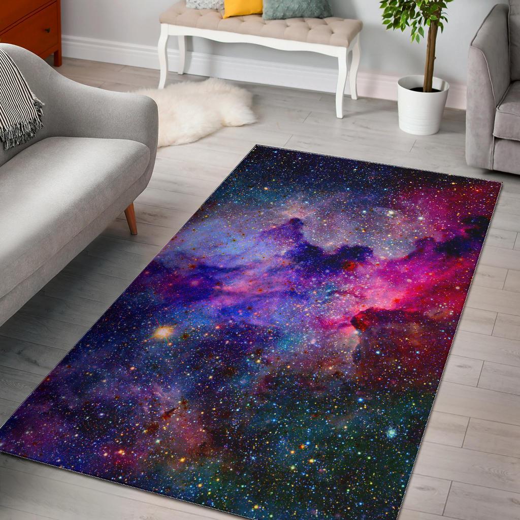 Colorful Nebula Galaxy Space Print Area Rug