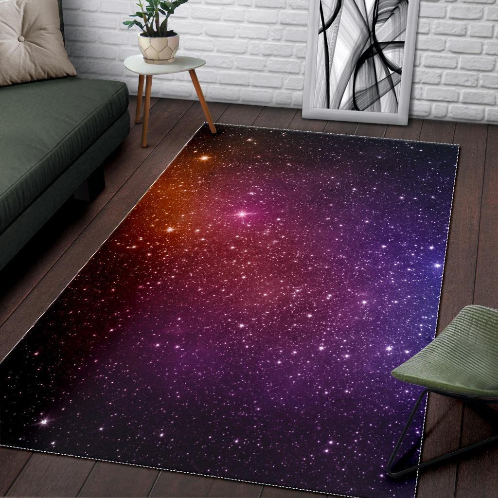Colorful Stardust Galaxy Space Print Area Rug
