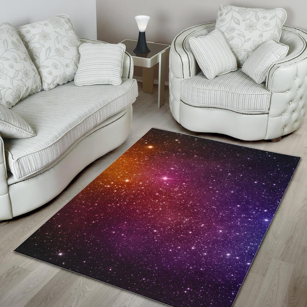 Colorful Stardust Galaxy Space Print Area Rug