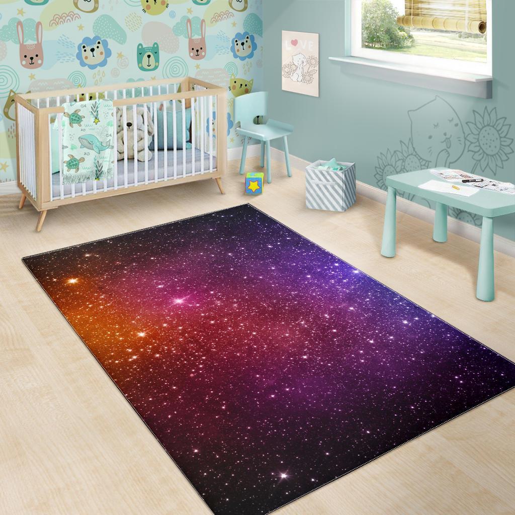 Colorful Stardust Galaxy Space Print Area Rug