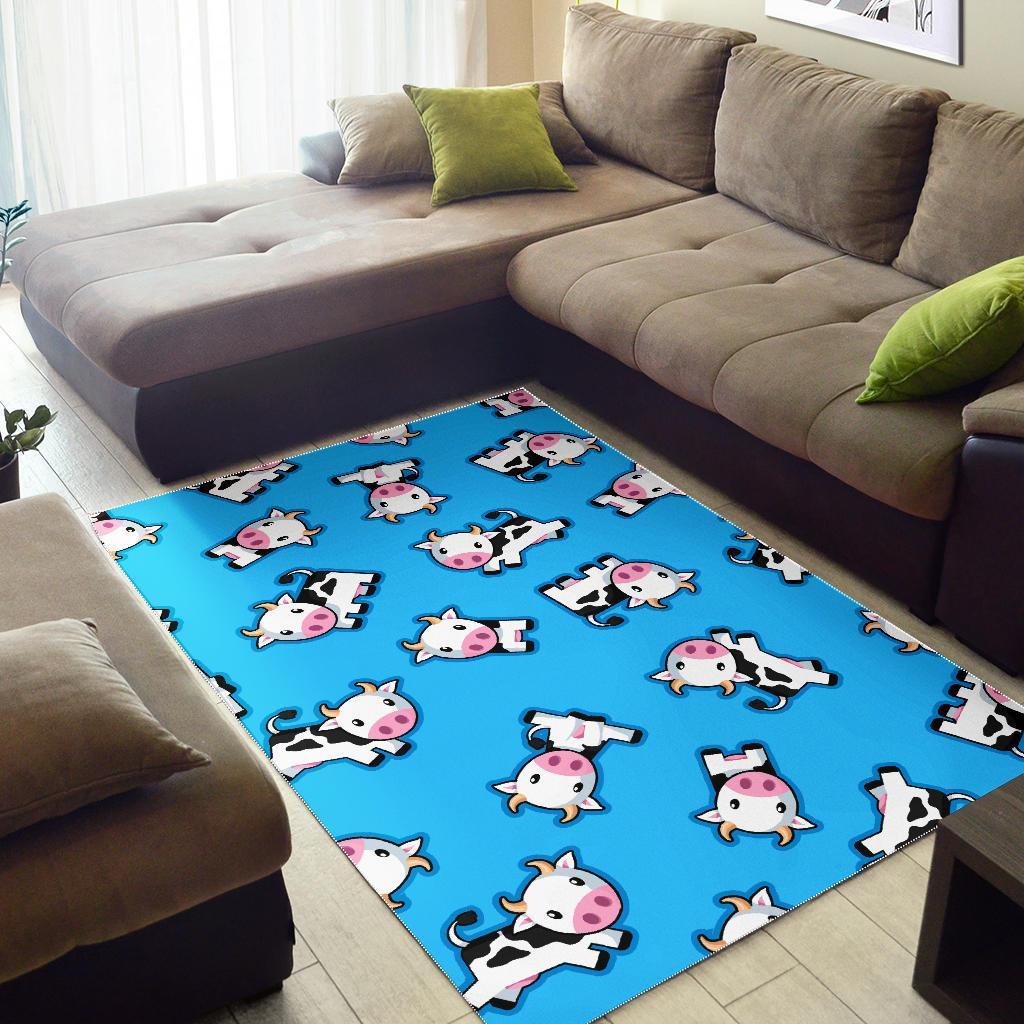 Cute Cartoon Baby Cow Pattern Print Area Rug