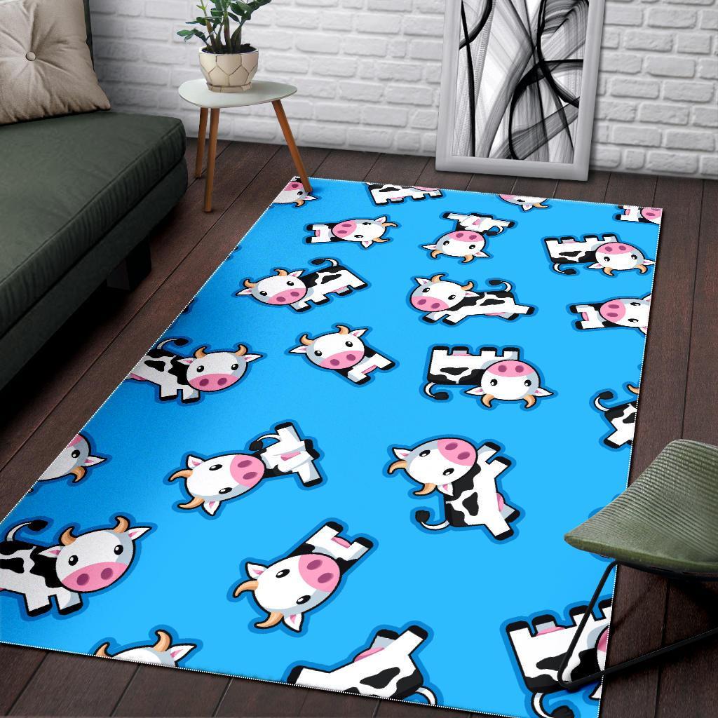 Cute Cartoon Baby Cow Pattern Print Area Rug