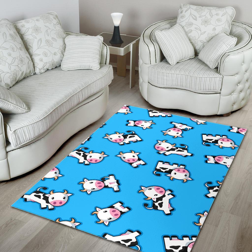 Cute Cartoon Baby Cow Pattern Print Area Rug