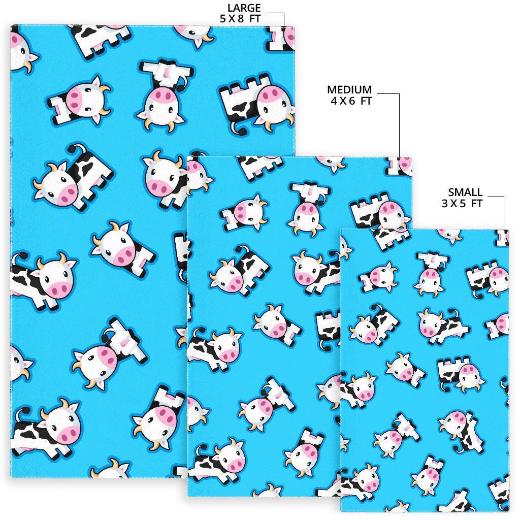 Cute Cartoon Baby Cow Pattern Print Area Rug