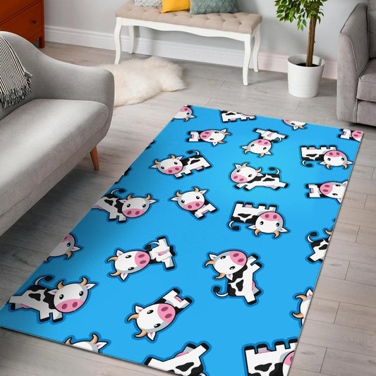 Cute Cartoon Baby Cow Pattern Print Area Rug