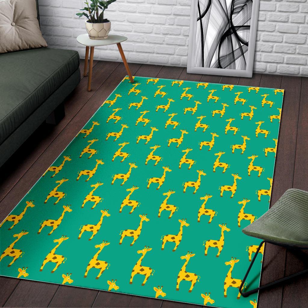 Cute Cartoon Giraffe Pattern Print Area Rug