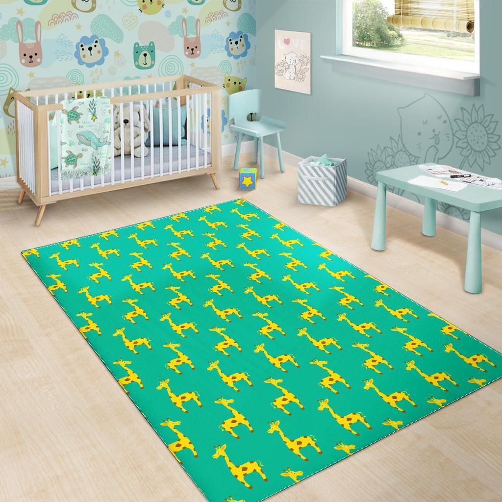 Cute Cartoon Giraffe Pattern Print Area Rug