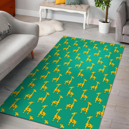 Cute Cartoon Giraffe Pattern Print Area Rug