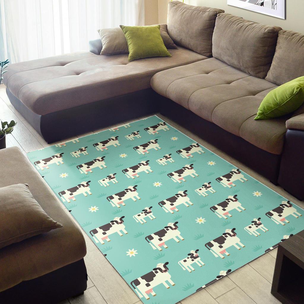 Cute Cow And Baby Cow Pattern Print Area Rug