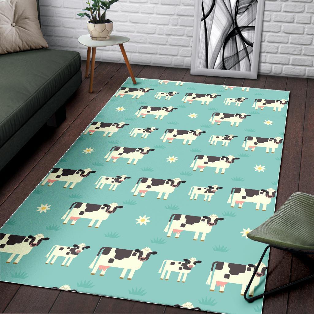Cute Cow And Baby Cow Pattern Print Area Rug