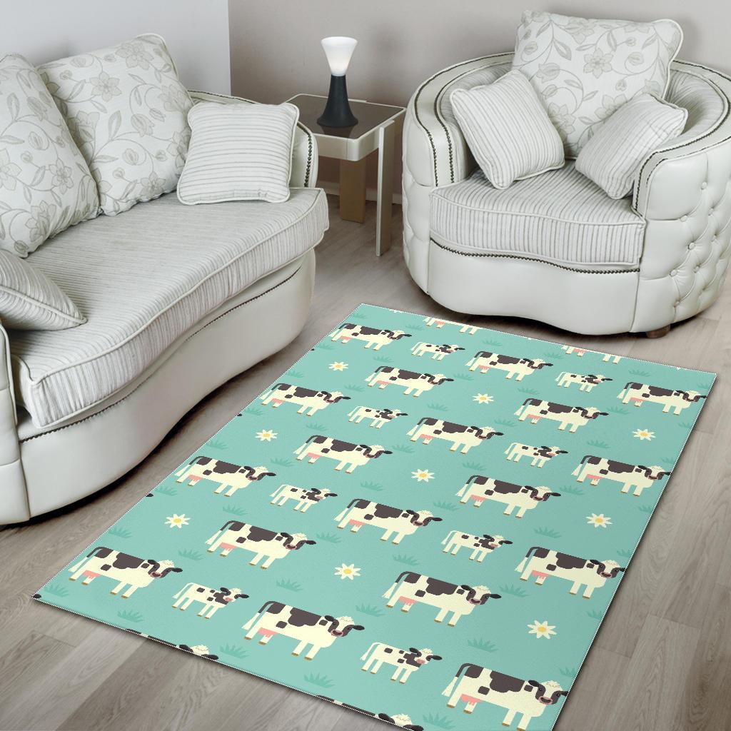 Cute Cow And Baby Cow Pattern Print Area Rug
