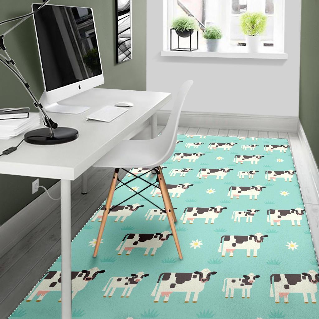 Cute Cow And Baby Cow Pattern Print Area Rug