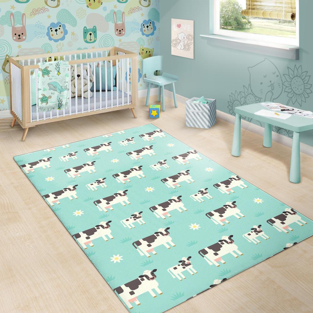 Cute Cow And Baby Cow Pattern Print Area Rug