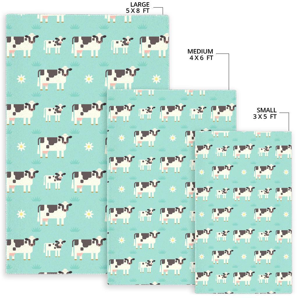 Cute Cow And Baby Cow Pattern Print Area Rug