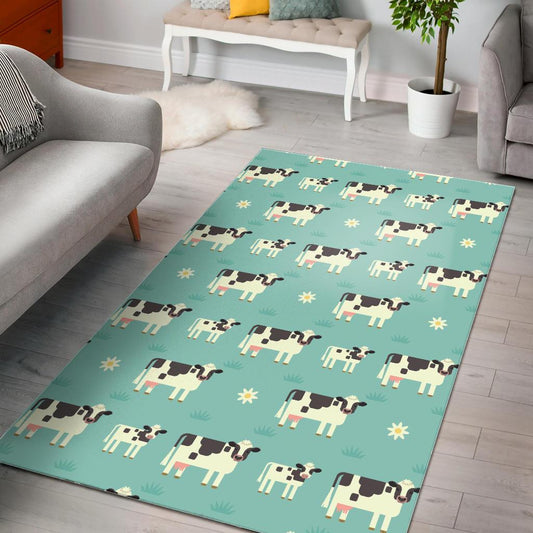 Cute Cow And Baby Cow Pattern Print Area Rug