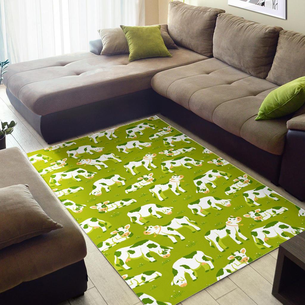 Cute Smiley Cow Pattern Print Area Rug