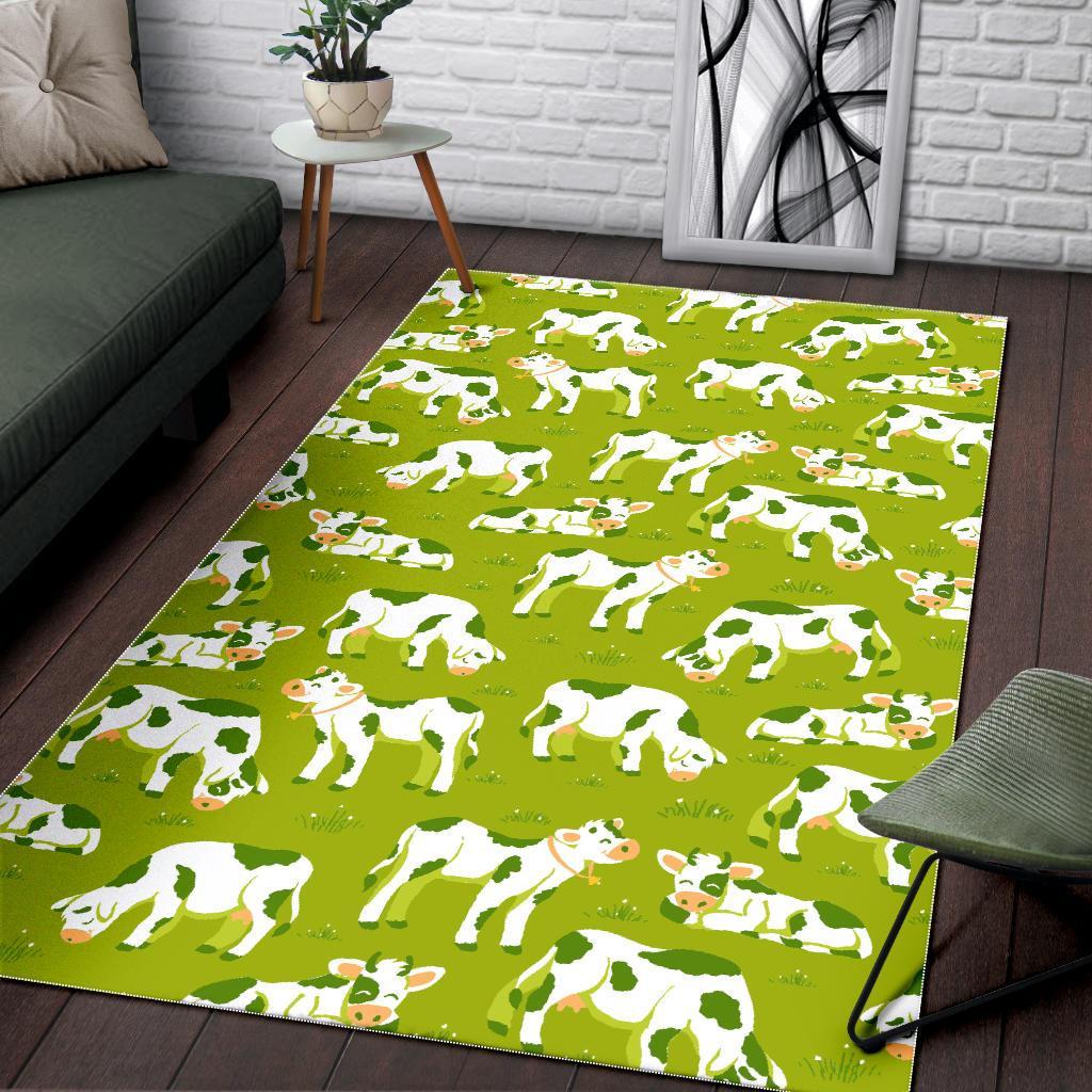 Cute Smiley Cow Pattern Print Area Rug