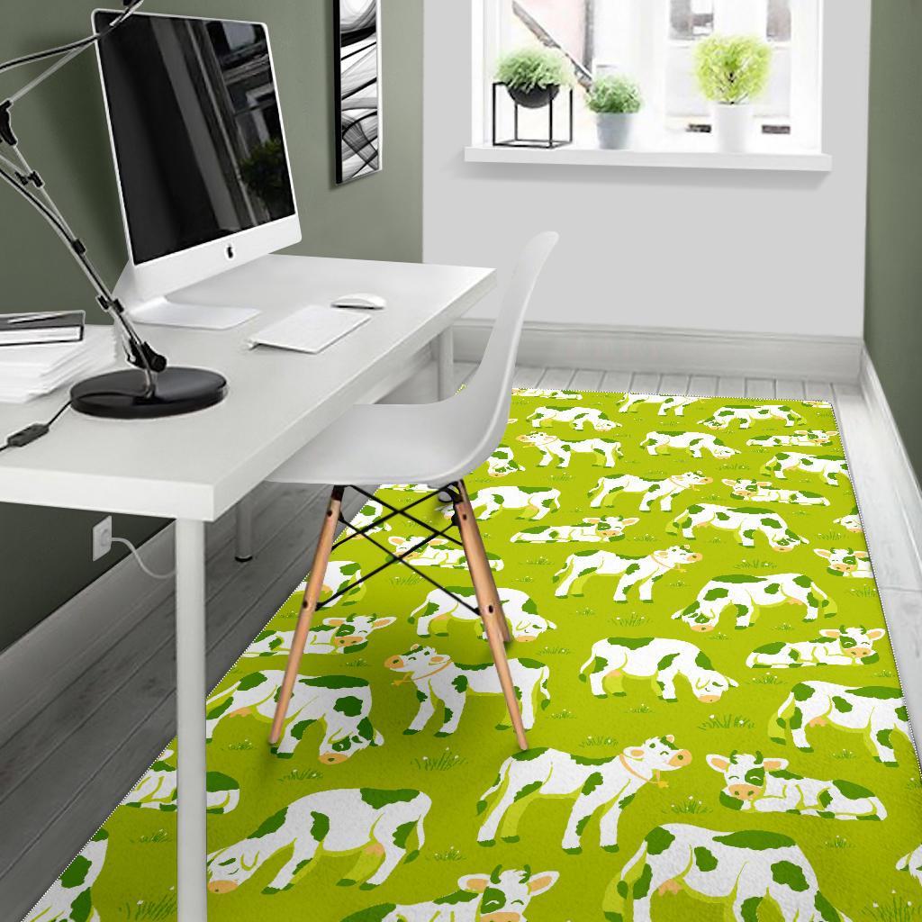 Cute Smiley Cow Pattern Print Area Rug