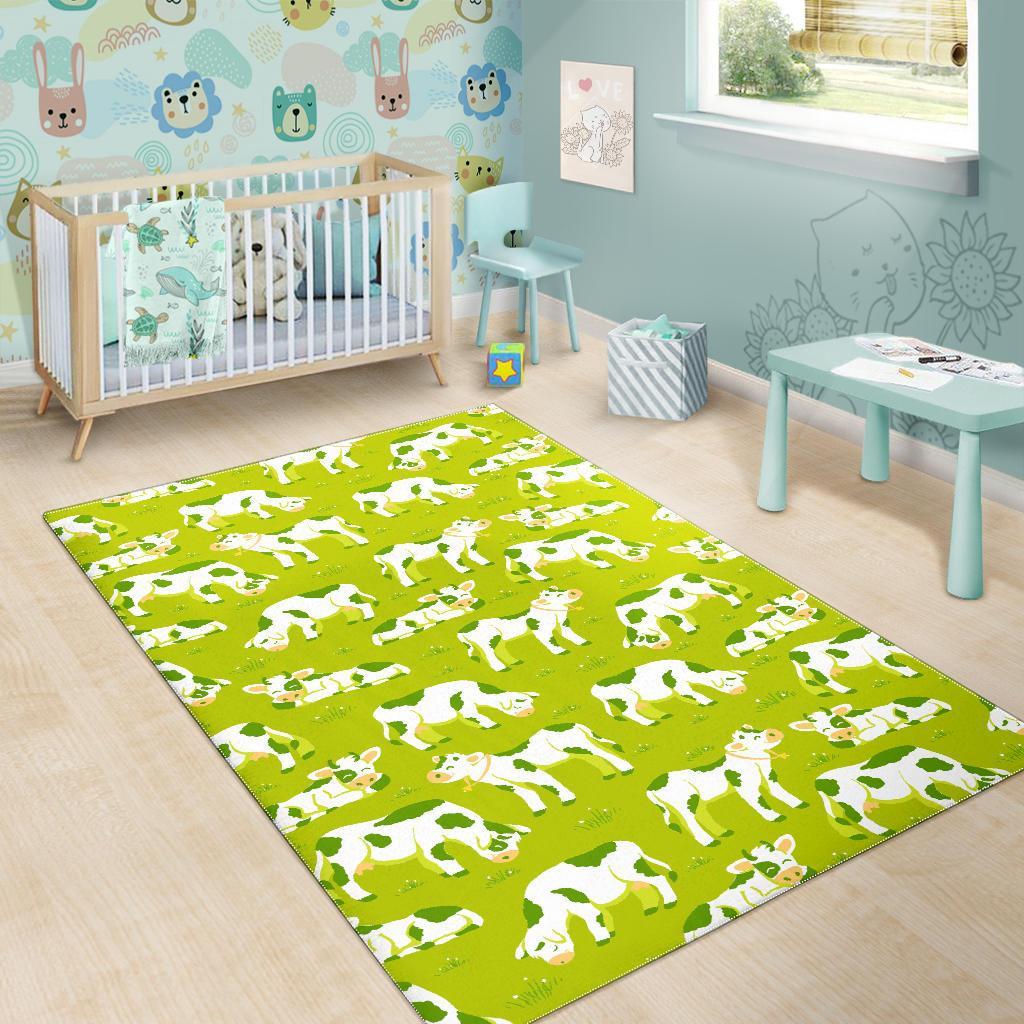 Cute Smiley Cow Pattern Print Area Rug