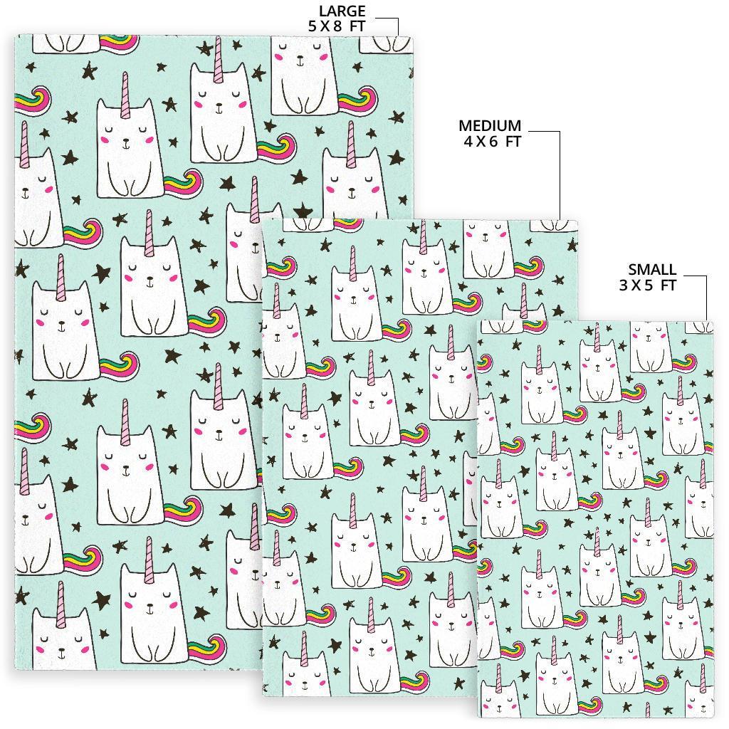 Cute Unicorn Cat Pattern Print Area Rug