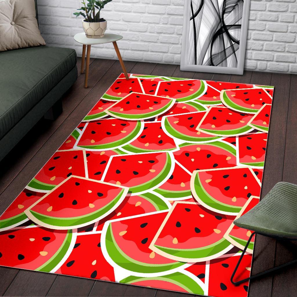 Cute Watermelon Slices Pattern Print Area Rug