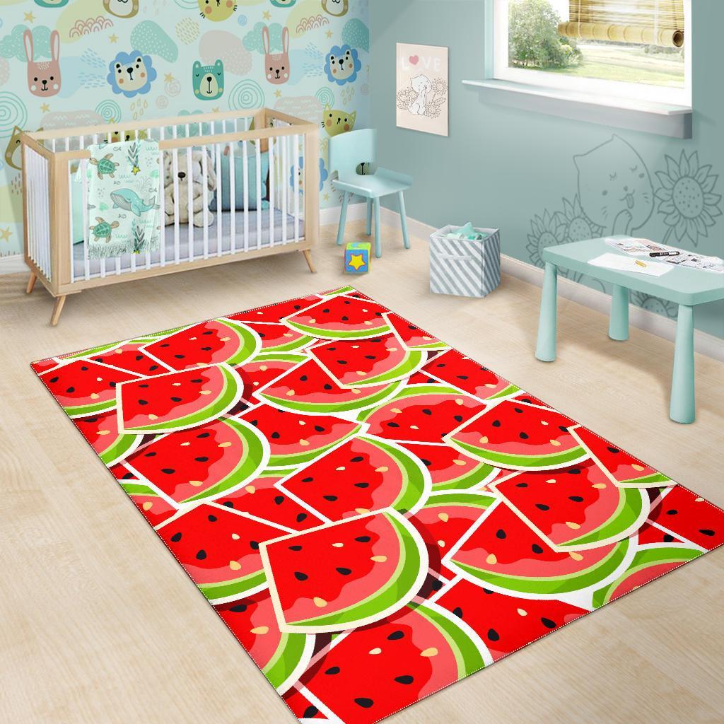 Cute Watermelon Slices Pattern Print Area Rug