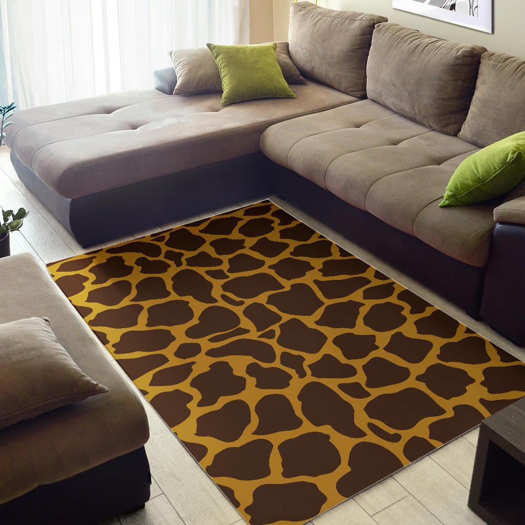 Dark Brown Cow Print Area Rug