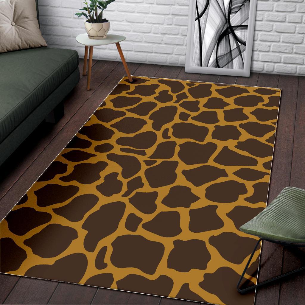 Dark Brown Cow Print Area Rug