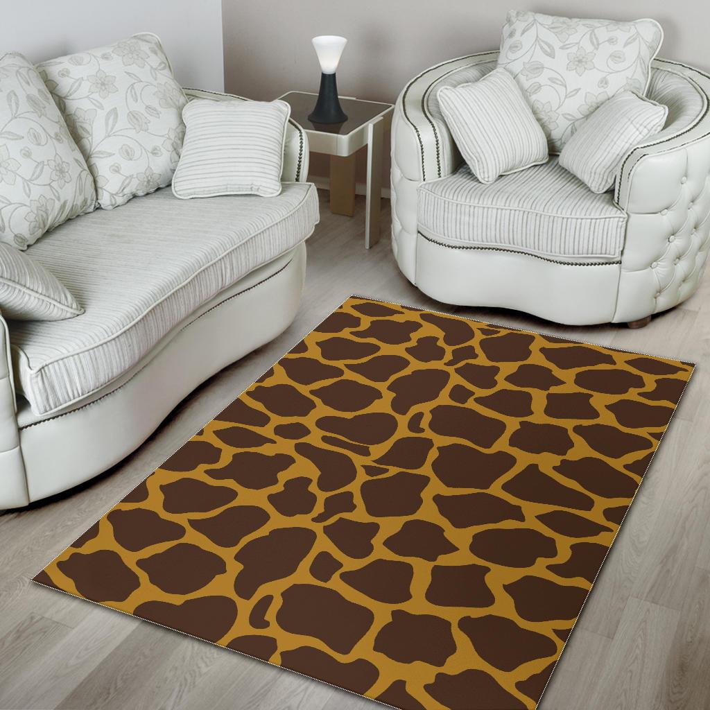 Dark Brown Cow Print Area Rug