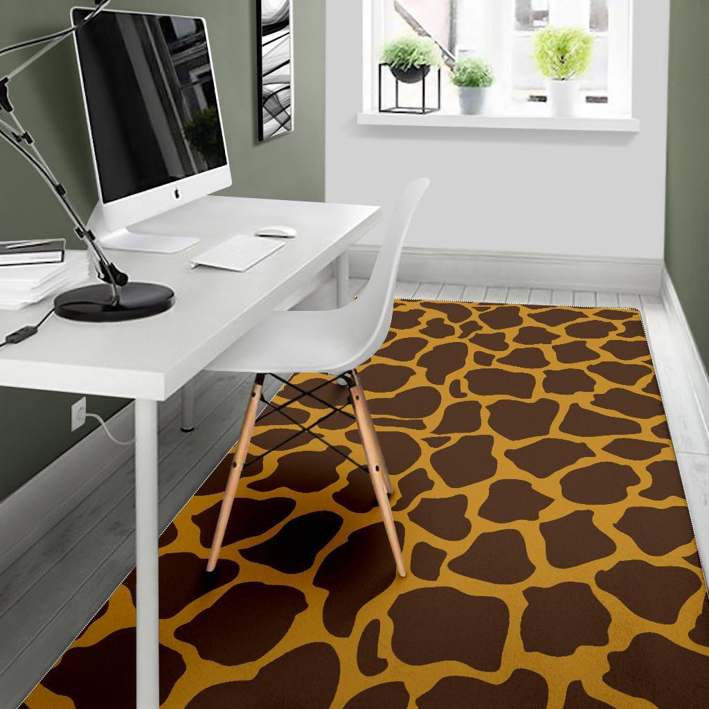 Dark Brown Cow Print Area Rug