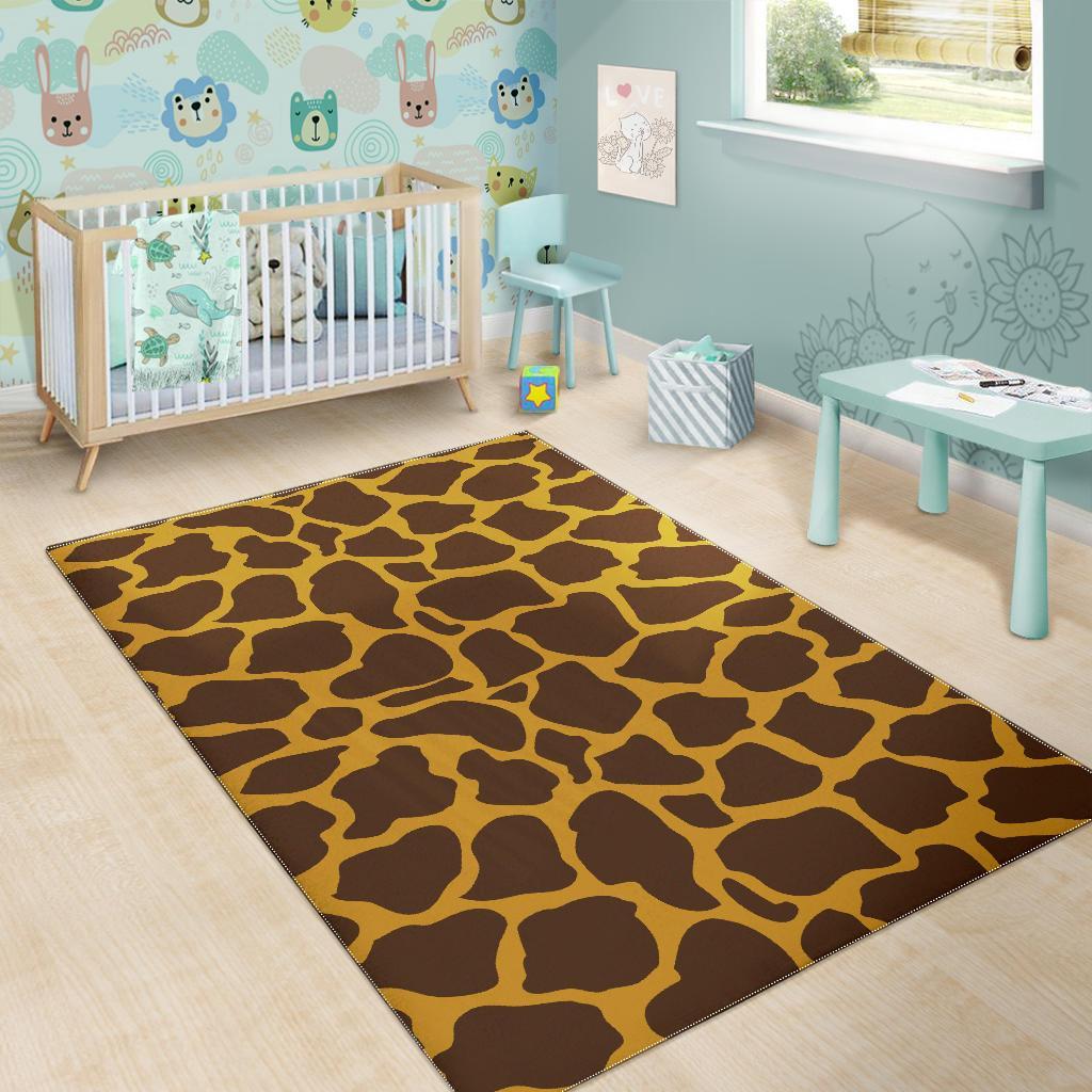 Dark Brown Cow Print Area Rug